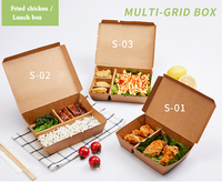 Impresión personalizada de grado alimenticio desechable para llevar, embalaje de comida frita, aperitivos para niños, patatas fritas, hamburguesa, caja de pollo frito