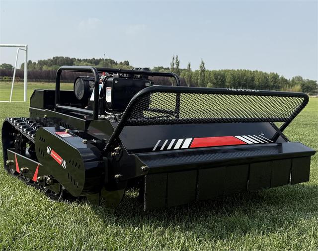 Forestry Machinery Mulcher Remote-Controlled Hydraulic Lifting Crawler Lawn Mower 780W Brushless Motor Grass Cutter Crusher