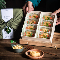 Conteneur en bois biodégradables avec compartiment, 10 pièces, emballage pour les desserts