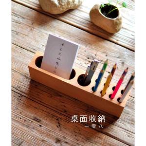 Wooden Pen Holder Square Solid Color Business Card <b>Stand</b> Desk Organizer Customizable - Product Image 1