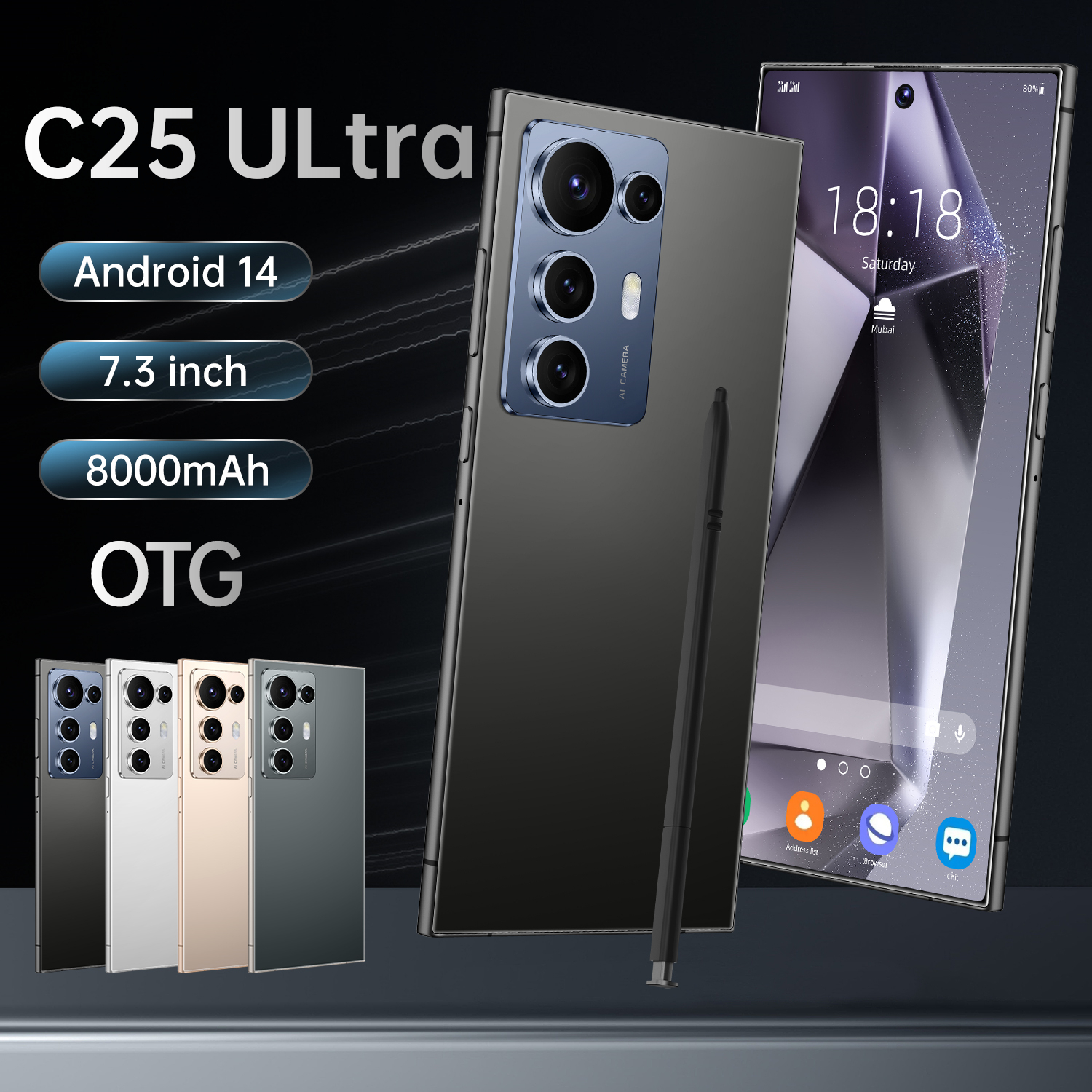 7.3 Inch C25 Ultra Pro Smartphone - HD Display Dual SIM LTE