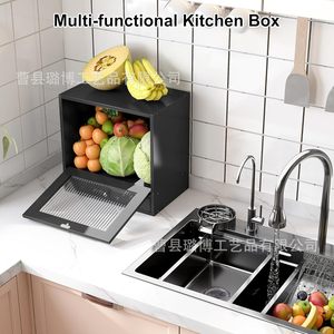 Contenedor ajustable para almacenar pan de 3 niveles con compartimentos para uso en la encimera de la cocina - Product Image 3