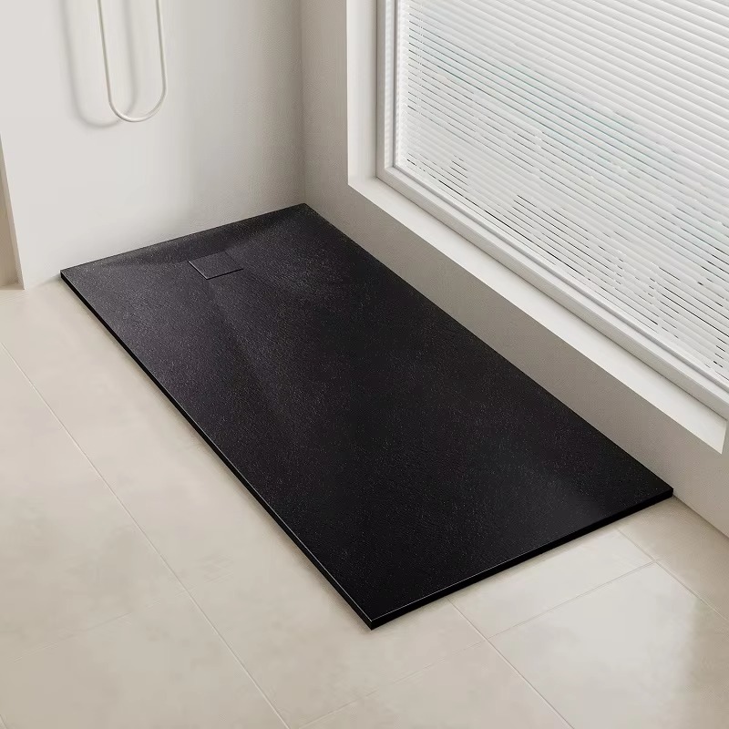 1400*700 Rectangle Shower Base Free-Standing Antislip Textured Surface Matt Black Shower Tray