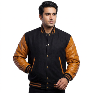 Chaquetas Varsity Elegantes de Manga Larga, Transpirables, con Cuello Redondo, Logotipo Personalizado, Chaqueta de Béisbol Universitaria para Hombre - Product Image 1
