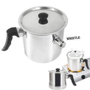 Pentola da Cucina in Acciaio Inossidabile a Doppia Parete da 1.6L con Fischietto, Pentola per Latte e Salse, Pentola per Bollire il Latte con Coperchio, per Candele e Sapone - Product Image 1