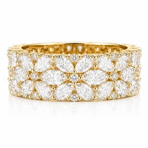 Marquise Cut Lab Grown Diamond Eternity Band <b>Ring</b> 10K 14K 18K Solid Gold Wedding Anniversary Fine Jewelry - Product Image 1