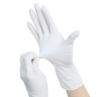 Gants en nitrile blancs jetables pour examen médical, sans poudre, pour travaux manuels