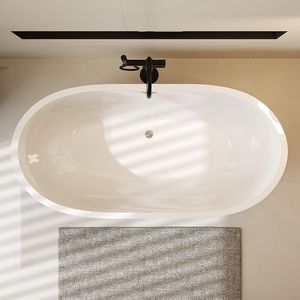<span class=keywords><strong>Baignoire</strong></span> isolée haut de gamme indépendante pour petits espaces domestiques, en acrylique, corps monobloc, pour adultes, idéale pour les gîtes et hôtels. - Product Image 3