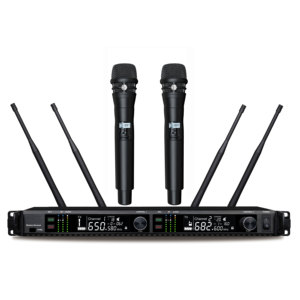 ADX400 Handheld Dual Channel <b>Wireless</b> <b>Microphone</b> with AA Battery and XLR Connector 150Meters Usage Distance - Product Image 2
