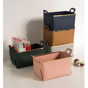 Scatola portaoggetti in pelle nordica grande portaoggetti chiave creativa portaoggetti cestino contenitore per cosmetici - Product Image 1