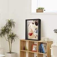 Cadre photo d'art mural 3D A3 A4 3D en bois MDF noyer noir blanc personnalisé 3CM 5CM de profondeur 8x8 16x16 pouces