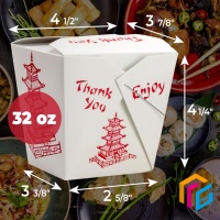 Boîte à emporter pour repas asiatiques, chinois, avec logo personnalisé, jetable, biodégradable, écologique, pour wok, riz, nouilles, restauration rapide