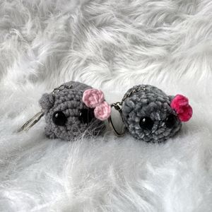 Новое поступление милые мини грустные Хомячки чучела животных брелок вязаные плюшевые игрушки с вышитой техникой PP хлопок наполнение - Product Image 2
