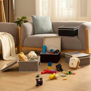 <b>Foldable</b> Storage Organiser <b>Boxe</b> Storage Basket Bins with Lids Handles Clothes Organiser - Product Image 2