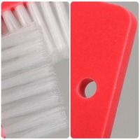 Brosse d'angle en L 100x100mm, base en nylon rouge, filament PA PP PPT, poils de 25-45mm, quatre trous de fixation, brosse pour machine
