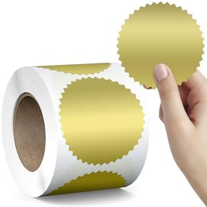 Round Blank Gold Foil Embosser Seal Stickers Roll Count Metallic Embossed Self Adhesive Dots For <b>Gift</b> <b>Envelope</b> Packaging - Product Image 1