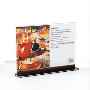 <span class=keywords><strong>Porte</strong></span>-menu de <span class=keywords><strong>table</strong></span> en acrylique double face en forme de T pour conférences, réunions et bureaux - Product Image 3