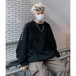 Sweat-shirt pour homme en laine de style japonais transfrontalier, à blocs de couleur, simple, tendance, ample, texturé, haut de gamme, printemps automne - Product Image 4