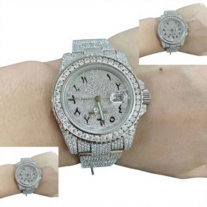 Reloj de Pulsera Mossinate de Acero Inoxidable con Diamantes de Imitación VVS, Esfera de Cristal Mecánica, Resistente al Agua hasta 10 Bares, con Correa de Moissanita - Product Image 1