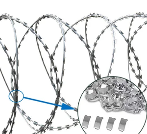 Fil barbelé rasoir durable galvanisé à chaud pour l'Irak, prix du fil concertina de 500 mm, prix du pistolet à clips pour fil barbelé rasoir par mètre - Product Image 6