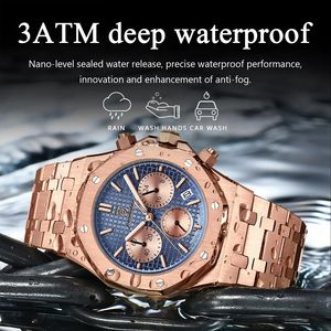 POEDAGAR 926 Nouvelle <span class=keywords><strong>montre</strong></span> chronographe de luxe pour homme, sport, étanche, lumineuse, en acier inoxydable, quartz, montres pour homme, Reloj Hombre - Product Image 3