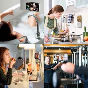 Support universel pour téléphone portable en silicone, adhésif, support de téléphone pour douche, mains libres, miroir - Product Image 5