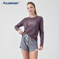 Camiseta de Manga Larga con Cuello Redondo de Algodón Mercerizado con Nitrógeno Líquido Kuenzi RTS, 100% Algodón, 190 g/m², Talla Grande para Mujer