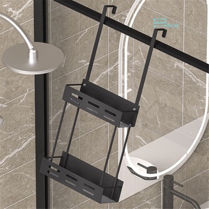 Modern Double Tier Stainless Steel Waterproof Wall-Mounted Bathroom Shower Gel and Towel Storage <b>Rack</b> - Product Image 2