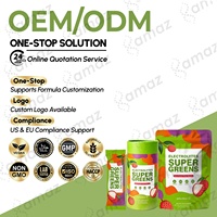 Poudre d'électrolytes Super Greens Amaz OEM avec spiruline, herbe de blé, complexe d'électrolytes pour l'hydratation, l'énergie, la détoxification et le soutien immunitaire