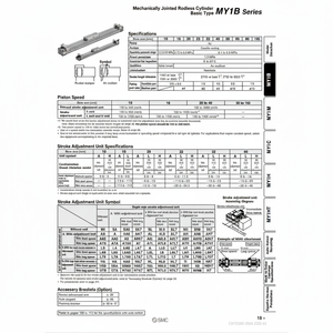 SMC นิวเมติกส์กระบอกไม่มีก้าน MY1B16-510A หมวดหมู่ผลิตภัณฑ์ที่มีกลไกร่วมกัน - Product Image 1