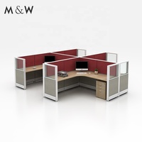 Station de travail pour 2 personnes, bureau d'usine, Design de bureau, avec Partition