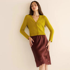 เดรสผ้าไหมซาตินทรงเอไลน์ แขนพอง เอวธรรมชาติ ระบายอากาศได้ดี แต่งลูกไม้ปักลายสไตล์วินเทจฝรั่งเศสสำหรับผู้หญิง ความยาวปานกลาง แบบ ODM - Product Image 4