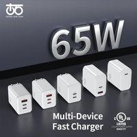 Chargeur USB C à charge rapide 65W Type C PD QC3.0 Adaptateur multi-ports pour smartphone et montre intelligente Protection OCP OEM