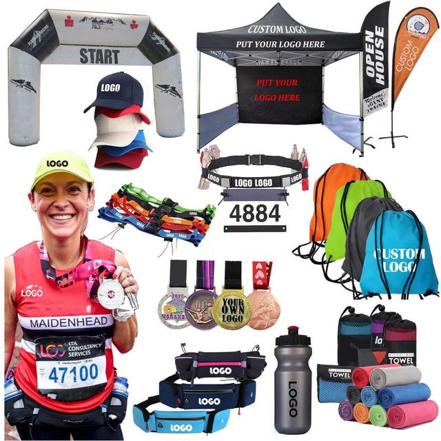 Custom Event Marathons Running Racing Shirt Tank Top Vest Tshirt Shorts Bag Medal Logo Accessory Producer Men Marathon Singlet