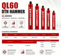 Marteau DTH forgé haute pression QL60 pour forage de puits d'eau et carrières, 6 pouces, en acier allié haute résistance, certifié ISO9001