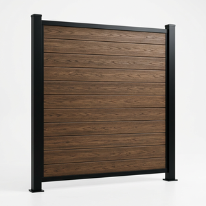 Panneaux <span class=keywords><strong>de</strong></span> clôture WPC modernes pour la confidentialité, clôture durable <span class=keywords><strong>en</strong></span> composite <span class=keywords><strong>bois</strong></span>-plastique avec poteaux <span class=keywords><strong>en</strong></span> aluminium pour la sécurité du <span class=keywords><strong>jardin</strong></span> et <span class=keywords><strong>de</strong></span> la cour. - Product Image 1