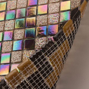 Gạch Khảm Sàn GUCI Mix Màu Vàng Đen Ánh Sáng Óng Ánh Gạch Phòng Tắm Thiết Kế Gạch Khảm Tường Gốm - Product Image 3