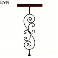 DVN Antike Metallbaluster im Scroll-Design, dekorative Treppengeländer aus gebürstetem Messing für Villen-Dekoration