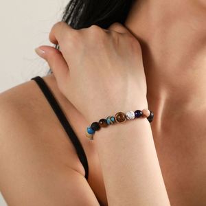 Pulsera del Sistema Solar Hecha a Mano con Cuentas de Piedra Natural Ajustable, Regalo de Astronomía para Mujeres, para Regalos Promocionales Empresariales - Product Image 4