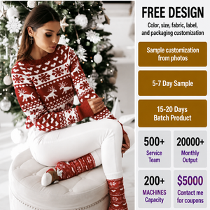 <strong>Women</strong> Christmas Jacquard Sweater, Reindeer Snowflake Heart Pattern Knit Pullover Cropped Ugly Christmas <strong>Jumper</strong> <strong>for</strong> Ladies - Product Image 5