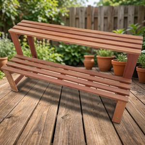 Solid Tropical Wood BNE 2 Step Stand Rack Eco-Friendly Waterproof Modern Villa Courtyard Living Room School Storage High - Product Image 2