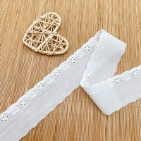 Dentelle en coton soluble à l'eau pour vêtements d'enfants, petite dentelle florale ajourée brodée avec code-barres
