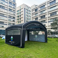 Simulateur de golf de type scellé à l'air avec logo personnalisé tentes de golf d'intérieur enceintes de simulateur de golf gonflable tente