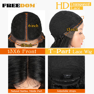 Perruques synthétiques FREEDOM pour femmes, lace front, super longues, 38 pouces, blondes, gingembre, lisses, brun moyen, perruques de cosplay - Product Image 5