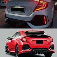 Phares arrière LED pour motos, feux d'avertissement, avec clignotant, pour Honda Civic Hatchback SI/Type R, 2016, 2017, 2018, 2019
