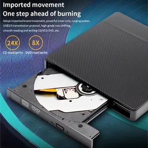TISHRIC Type-C DVD ภายนอก USB3.0 เครื่องเล่นซีดีเครื่องอ่านซีดีเครื่องบันทึก Lector ROM แผ่นดิสก์แสงไดรฟ์สําหรับแล็ปท็อปพีซีโน้ตบุ๊ค