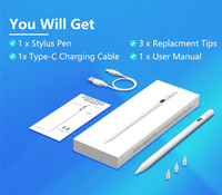 Stylet magnétique pour iPad, nouvelle tablette, recharge sans fil, écran tactile avec rejet de la paume, crayon de dessin actif pour Surface