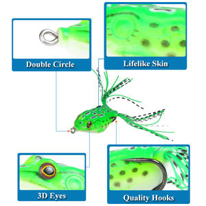 เหยื่อตกปลาแบบนิ่ม AliExpress น้ำหนัก 14 กรัม ขนาด 6 ซม. เหยื่อผิวน้ำ สำหรับตกปลาชะโด ชุดเหยื่อตกปลา 6 สี - Product Image 4