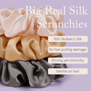 Coleteros de Pelo Elásticos de Seda 100% con Rayas, de Gran Tamaño, Certificados Oeko-Tex, <span class=keywords><strong>para</strong></span> Cabello Grueso y Rizado, Ecológicos - Product Image 2