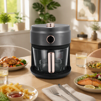 Friteuse à air chaud 4L avec minuterie, sans huile, cuisson saine, nettoyage facile, compacte, coffret cadeau, appareil de cuisine domestique